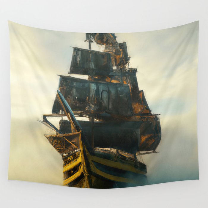 Ancient Spanish Galleon Wall Tapestry