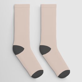 Pastel Taupe Pink Solid Color Pairs PPG Wild Rice PPG1072-3 - All One Single Shade Hue Colour Socks