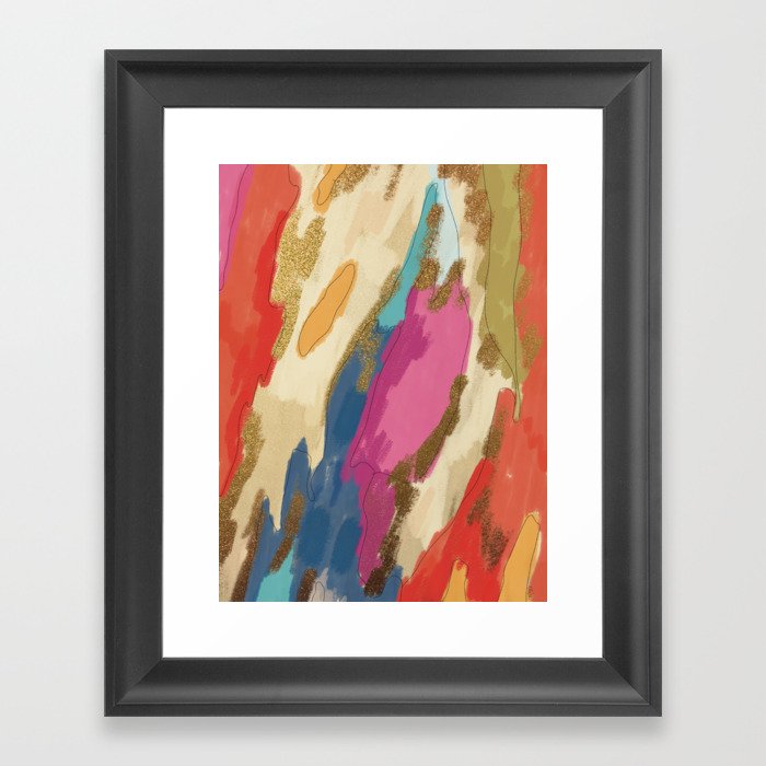 "Bark" Colorful Abstract Framed Art Print