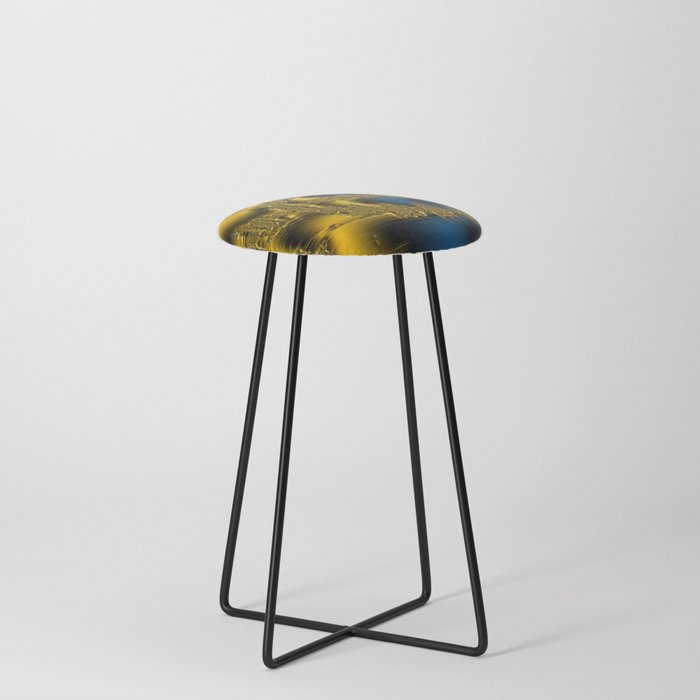 Abstract old golden smear  Counter Stool