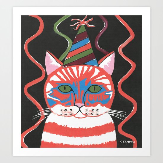 Bad Cattitudes Birthday Art Print