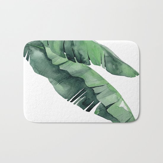 Tropical Island Leaves Pair Bath Mat