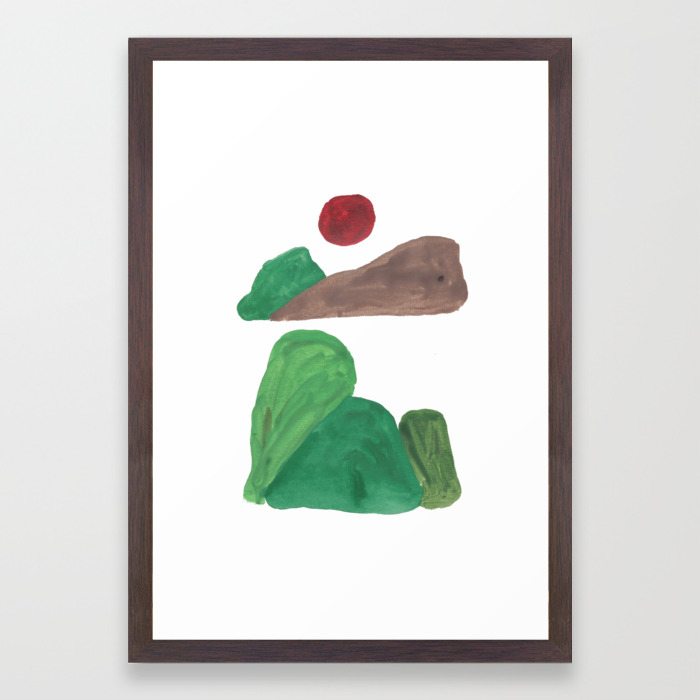 12 Mountain Watercolour Painting 190402 Framed Art Print By