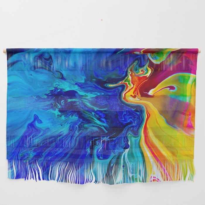 Ocean Angel Abstract Blue & Red Wall Hanging