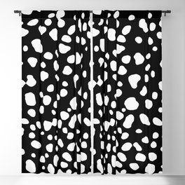 Black and White Preppy Dalmatian Spots Polka Dots Minimalist Pattern  Blackout Curtain