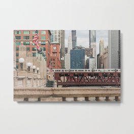 Wells Street Bridge - Chicago Photography Metal Print | Chicago, Urban, Chicagophotography, Color, Eltrain, Skyscrapers, Chicagowallart, Rivernorthchicago, Architecture, Urbanwallart 