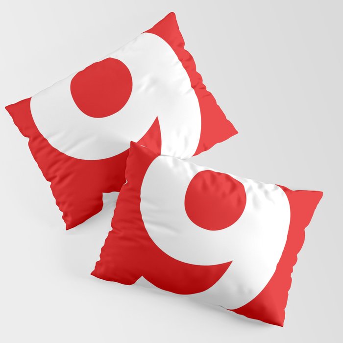 Number 9 (White & Red) Pillow Sham