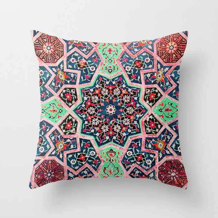 V16 Special Colored Traditional Moroccan Design. Throw Pillow