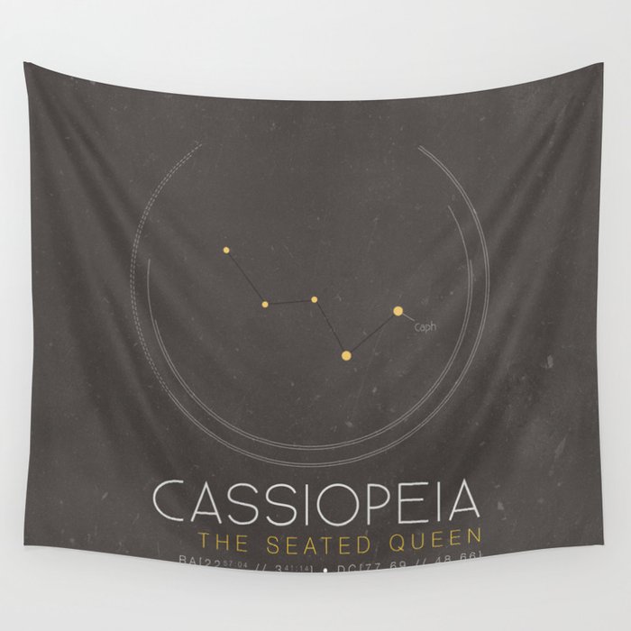 Cassiopeia - The Seated Queen Constellation Wandbehang