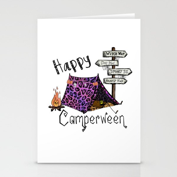 Happy Camperween witch camper halloween Stationery Cards
