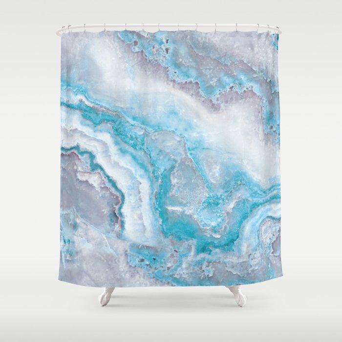 Ocean Foam Mermaid Marble Shower Curtain