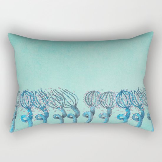 Blue Trees Rectangular Pillow