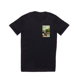 Watercolors of River Landscape in a Remote Place in Europe T Shirt