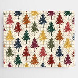 Colorful retro pine forest 7 Jigsaw Puzzle