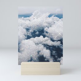 SKY | clouds | blue | glitter | freedom | nature | diamond | bling | collage | inspiration positive  Mini Art Print