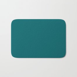 Resilient Tranquility Dark Aquamarine Blue Green Solid Color Pairs To Sherwin Williams Really Teal SW 6489 Bath Mat | Bluegreensolid, Simple, Bluegreen, Abstract, Colors, Pattern, Teal, Dark, Solid, Aqua 