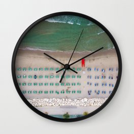 Aerial shoot Italian Summer Beach  Wall Clock