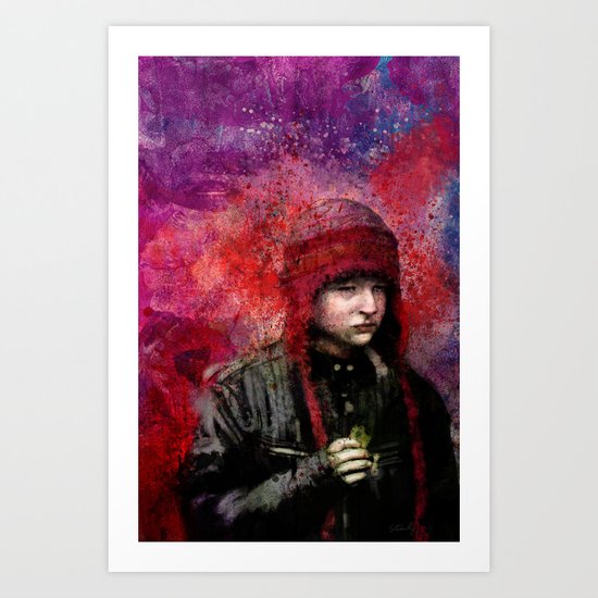 Red Hat With Snack Art Print