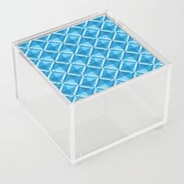 Blue square and round pattern Acrylic Box