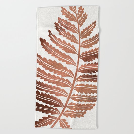 Fern Leaf – Rose Gold Palette Beach Towel