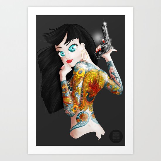Chica Yakuza Art Print