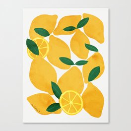 lemon mediterranean still life Canvas Print