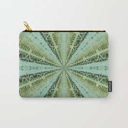 Blooming Water Crystals - turquoise green blue white gold geometric pattern  Carry-All Pouch