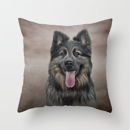 Drawing German Shepherd Dog Throw Pillow