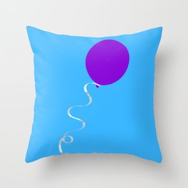 Purple Balloon Loose in a Clear Blue Sky Throw Pillow