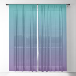 Ombre | Color Gradients | Gradient | Two Tone | Teal | Purple | Sheer Curtain