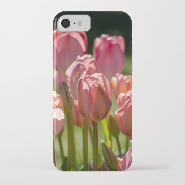 Happy Pink Tulips iPhone Case