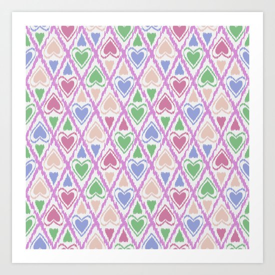 Favorite pattern . Brown, pink , green . Art Print