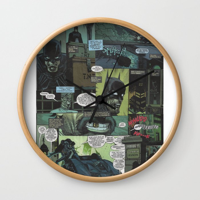 Bruce Wayne Comic Collage Wall Clock