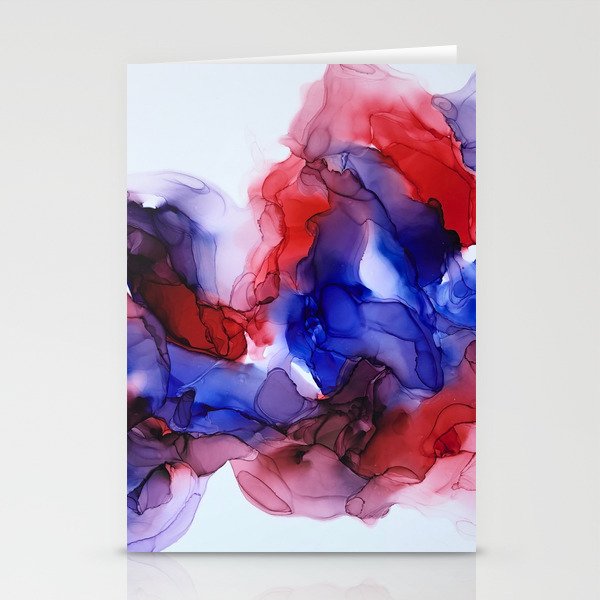 Collision in Red and Blue Stationery Cards