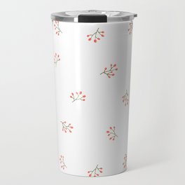 Branches With Red Berries Seamless Pattern  Travel Mug