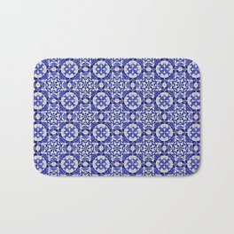 Vintage Portuguese Decorative Blue Tile Pattern Bath Mat | Photo, Tile, Pattern, Portugal, Wall, Tiles, Ceramics, Decorative, Flowers, Ceramic 