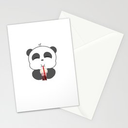 Panda loves Bubble Tea Stationery Cards