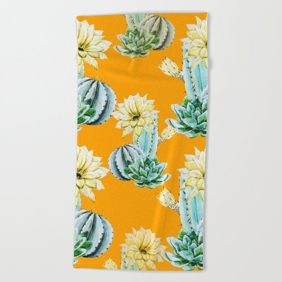 Cactus Pattern 04 Beach Towel