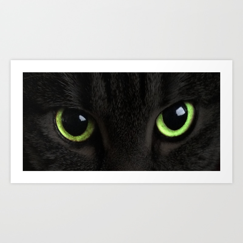 Green Cat Eyes Art Print By Digitalart Society6