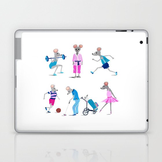 Funny painted sporty mice Laptop & iPad Skin