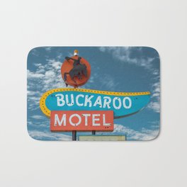 Buckaroo Motel Route 66 Vintage Neon Sign Nostalgia Bath Mat