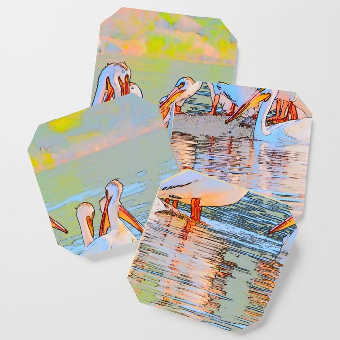 White Pelicans Coaster