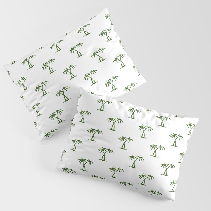 Green Palm Trees Pattern Pillow Sham