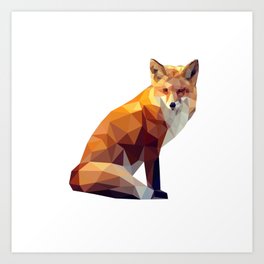 Geometric fox Art Print