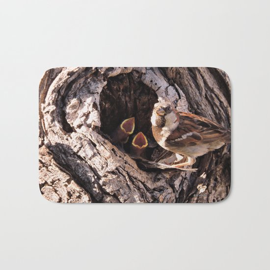 House Sparrow Keeping House Bath Mat