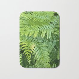 Lush green fern leaves, tropical forest illustration in vivid colors Bath Mat | Photo, Leaves, Lush, Nature, Leaf, Floral, Rich, Color, Digital, Forest 