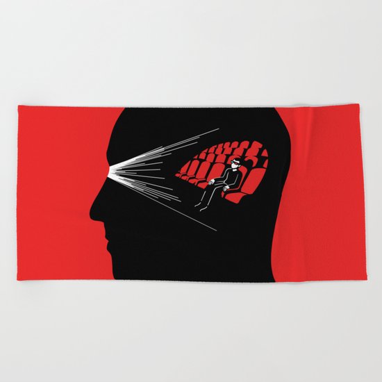 One Man Movie Theatre Beach Towel