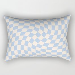 Check II - Baby Blue Twist — Checkerboard Print Rectangular Pillow