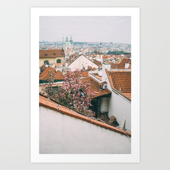 Prague Rooftops in Spring - Old Town Capital View Art Print