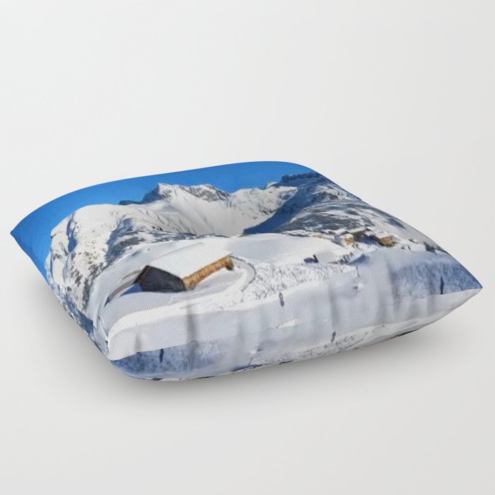 Winter Panorama in Austria Floor Pillow